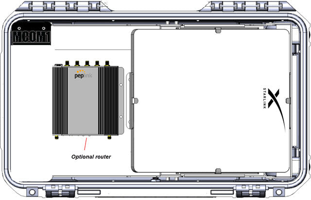 Basic Go Kit flyaway for transporting your Starlink Mini Rugged hard case for safe shipping and return of your Starlink Roam system