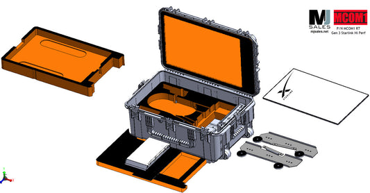 Starlink Starshield Gen 3 High Performance fly away kit Go Kit transport hard case with handle and wheels