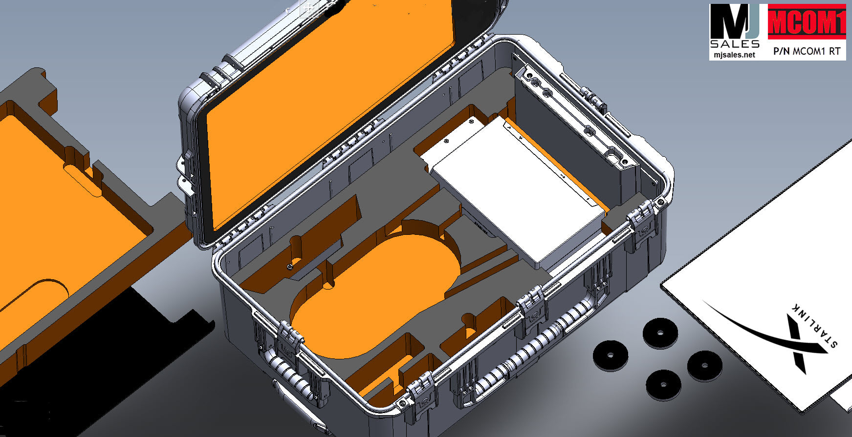 Starlink Starshield Gen 3 High Performance fly away kit Go Kit transport hard case with handle and wheels