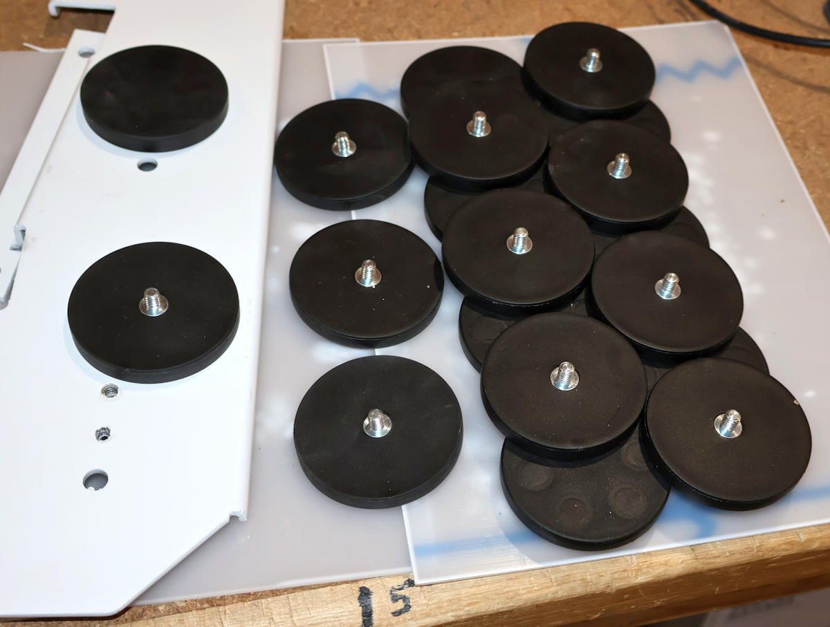 Neodymium magnets with 1/4-20 threaded stud MAG 2.5 inch diameter magnet